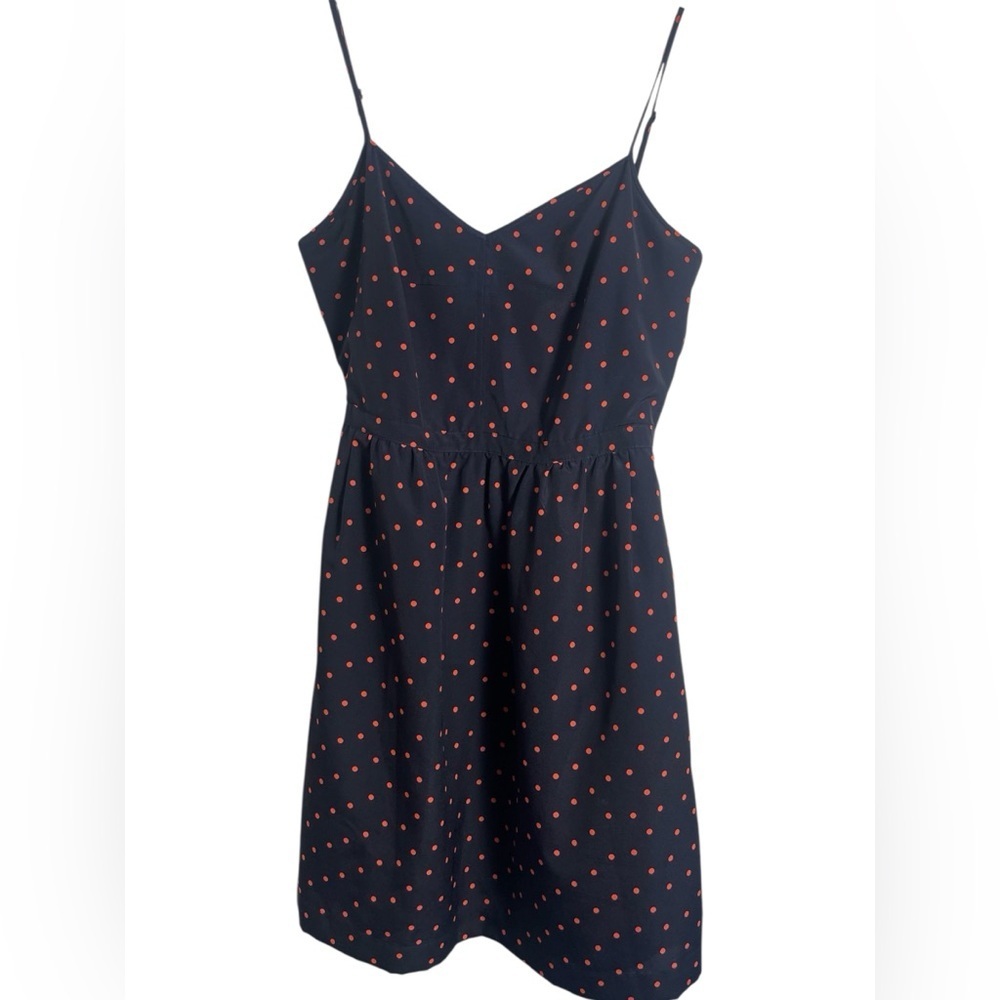 J.Crew Navy Polka Dot Mini/Midi Dress Size 4